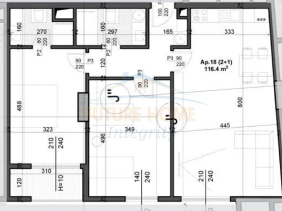 Tirane, shitet apartament 2+1+Ballkon , 116 m² 186.250 € (San Paolo Residenc)