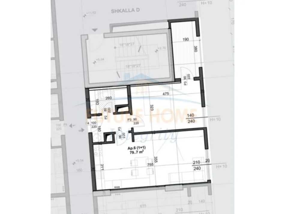 Tirane, shitet apartament 1+1+Ballkon Kati 1, 80 m² 127.500 € (San Paolo)