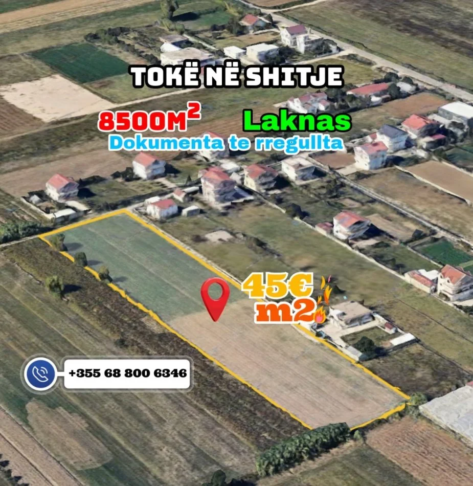 Tirane, shitet toke , 8.500 m² 382.500 € (Laknas)