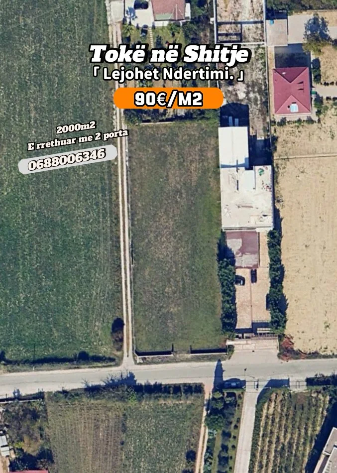 Tirane, shitet truall , 2.000 m² 180.000 € (Rinas)