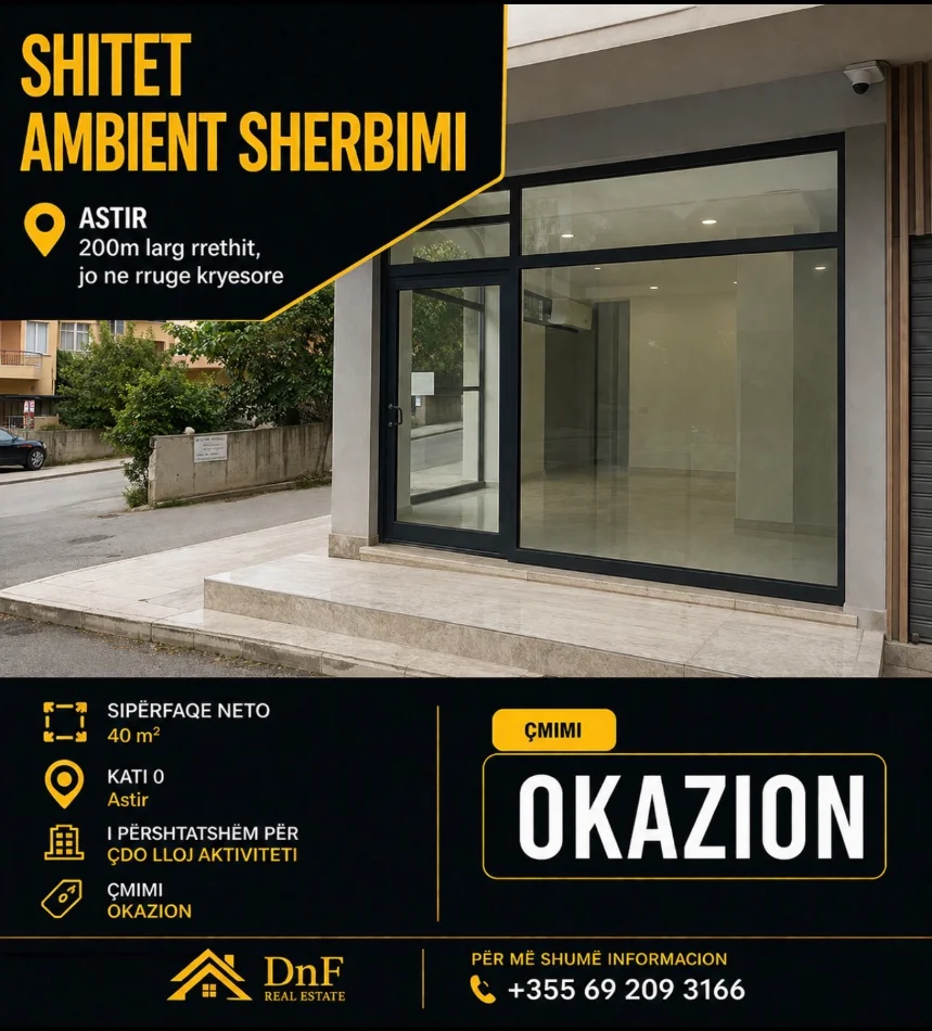 Tirane, shitet ambjent biznesi Kati 0, 40 m² 