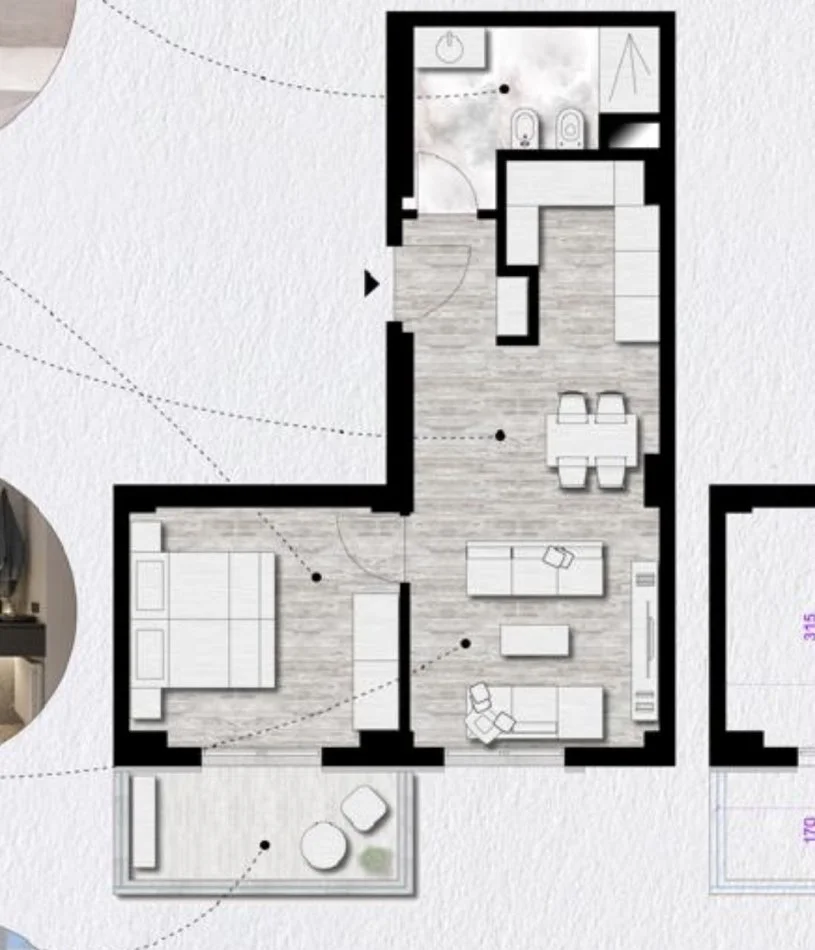 Tirane, shitet apartament 1+1+Ballkon Kati 7, 65 m² (Rruga Egnatia)