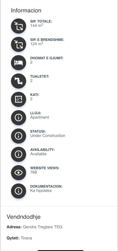 Tirane, shitet apartament 2+1 Kati 2, 144 m² 230.400 € (Haxhi Dushku)