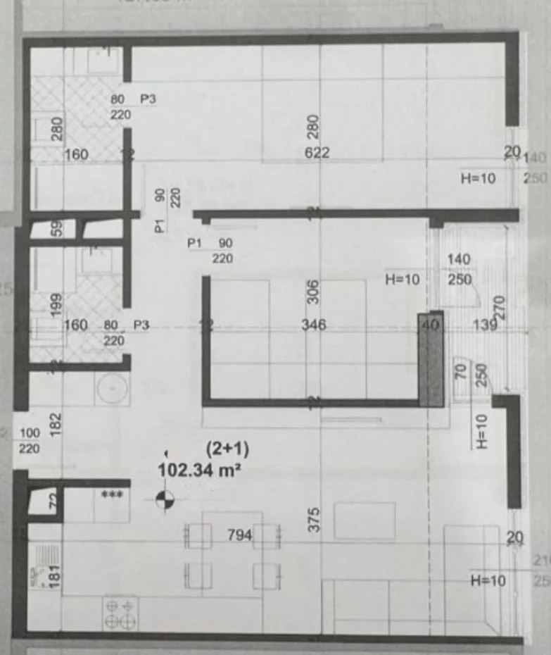 Tirane, shitet apartament 2+1+Ballkon , 102 m² 153.500 € (Meis Garden, Fusha e Aviacionit)