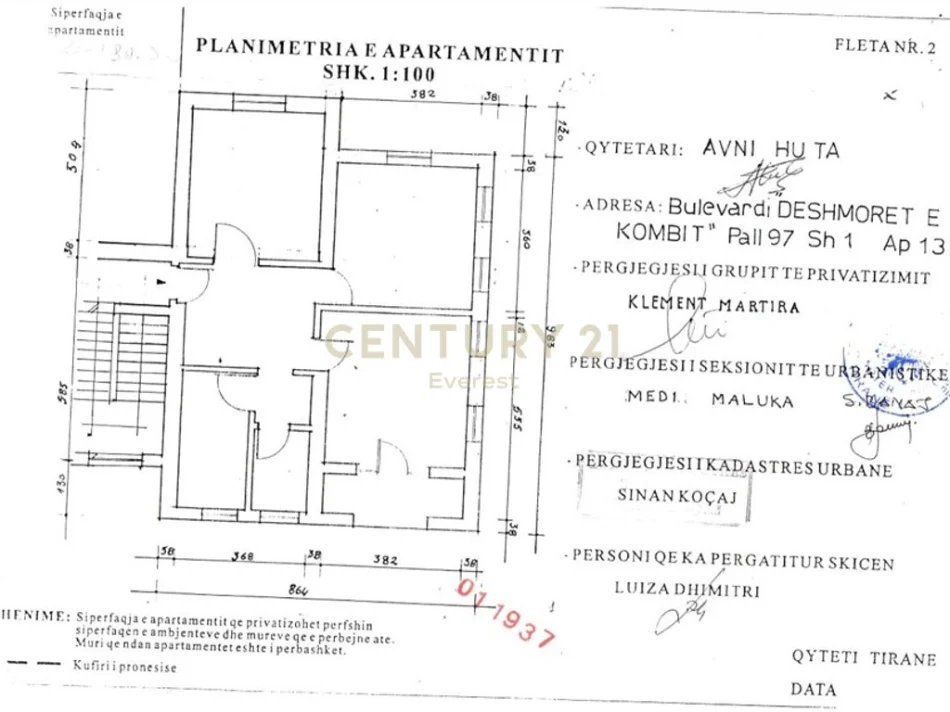 Tirane, shes apartament 2+1 Kati 5, 167 m² 300.000 € (Bulevardi Zogu 1)