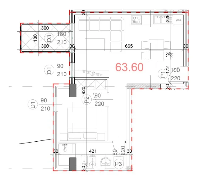 Tirane, shitet apartament 1+1 Kati 1, 76 m² 137.000 € (Kodra Diellit 2)