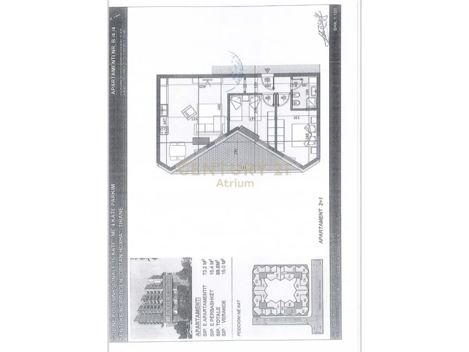 Tirane, shitet apartament 2+1 Kati 4, 89 m² 156.397 € 