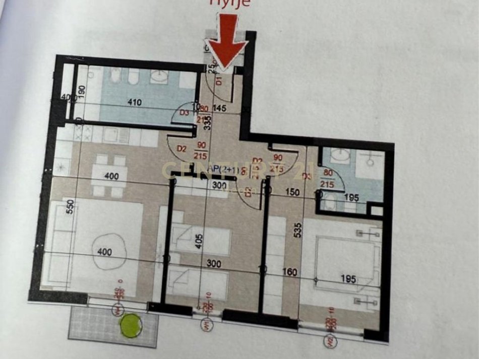 Tirane, shitet apartament 2+1+Ballkon Kati 6, 91 m² 145.000 € (Porcelan)