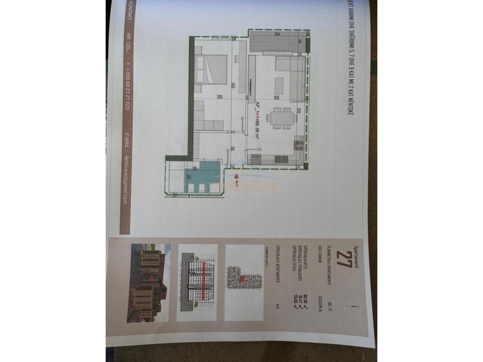 Tirane, shitet apartament 1+1 Kati 4, 77 m² 61.480 € 