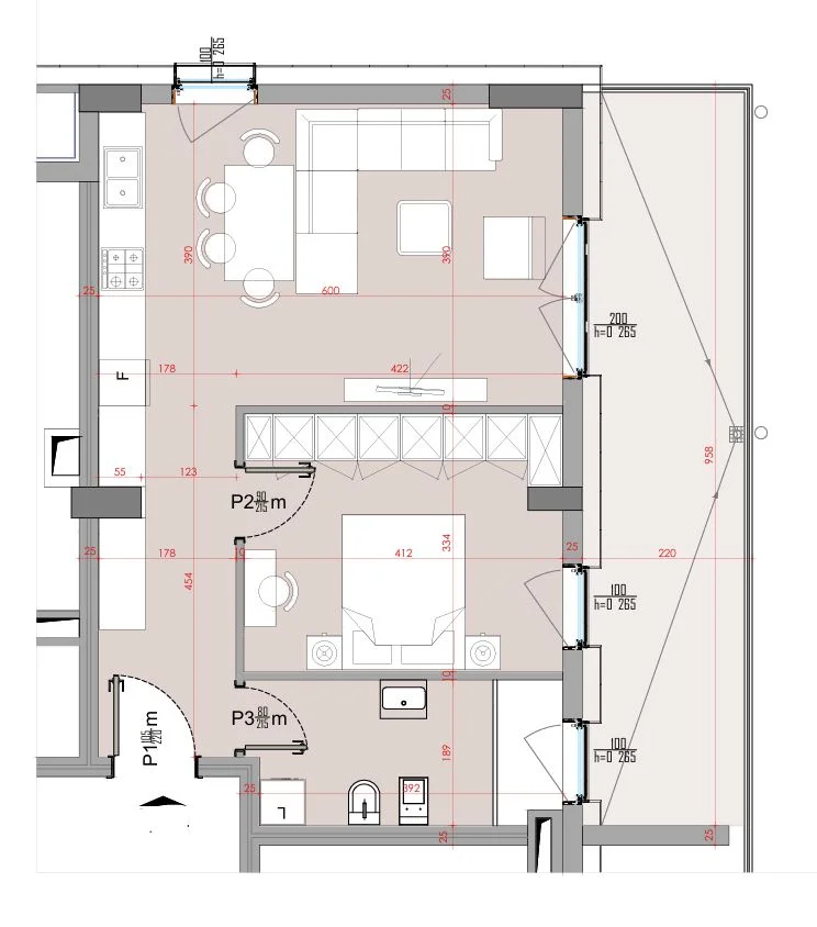 Tirane, shes apartament 1+1+Aneks+Ballkon Kati 1, 88 m² 195.000 € 