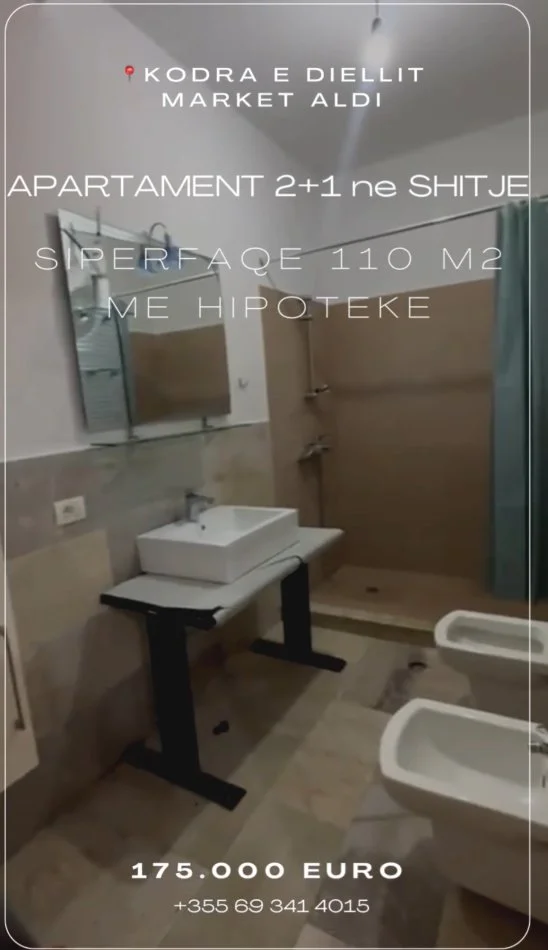 Tirane, shitet apartament 2+1+Ballkon Kati 4, 110 m² 175.000 € (Kodra e Diellit)
