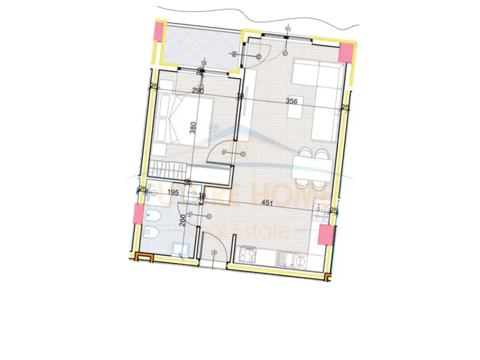 Tirane, shitet apartament 1+1+Ballkon Kati 7, 68 m² 68.400 € (Aluna)