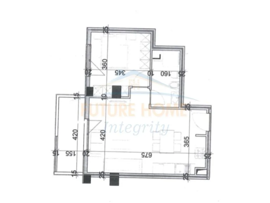 Tirane, shitet apartament duplex 1+1+Ballkon Kati 2, 68 m² 102.000 € (Viva Residence)