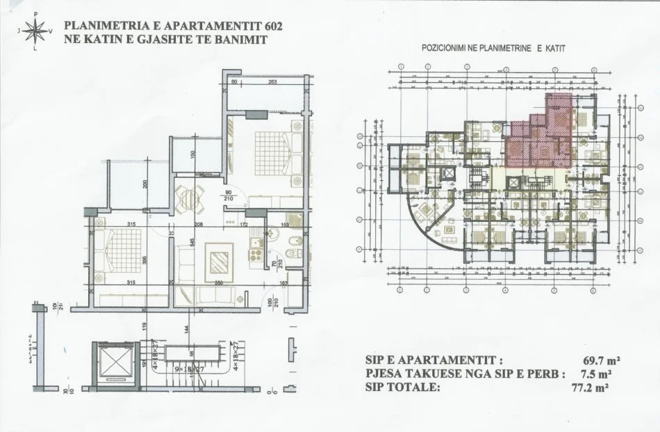 Durres, shitet apartament 1+1 Kati 6, 