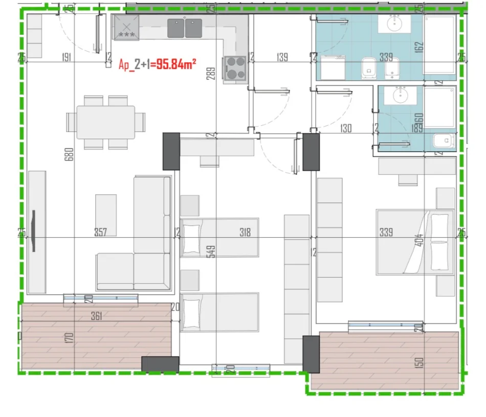 Tirane, shitet apartament 2+1 , 111 m² 122.300 € (Paskuqan, Arden Hill Residence)