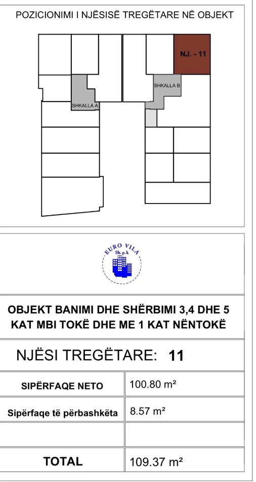 Tirane, shes ambjent biznesi Kati 0, 109 m² 240.614 € (Rruga ‘Azem Galica’)
