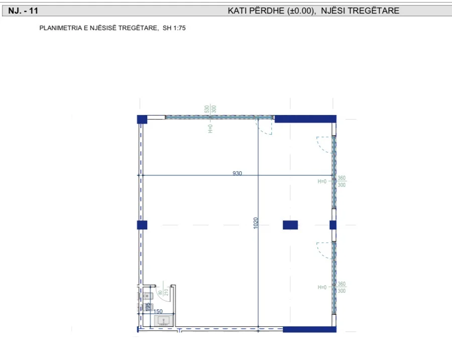 Tirane, shes ambjent biznesi Kati 0, 109 m² 240.614 € (Rruga ‘Azem Galica’)