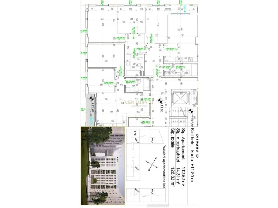 Tirane, shitet apartament 3+1 Kati 3, 127 m² 209.300 € 