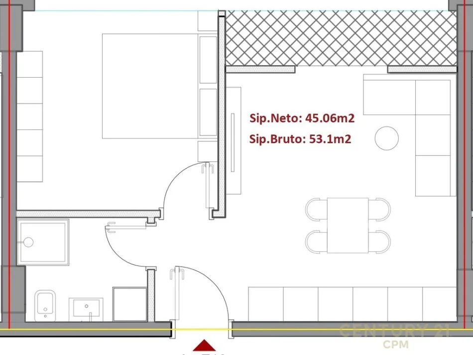 Tirane, shitet apartament 1+1 Kati 3, 53 m² 85.000 € 