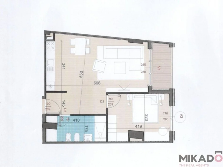 Tirane, shitet apartament 1+1 Kati 7, 74 m² (Materniteti i ri)