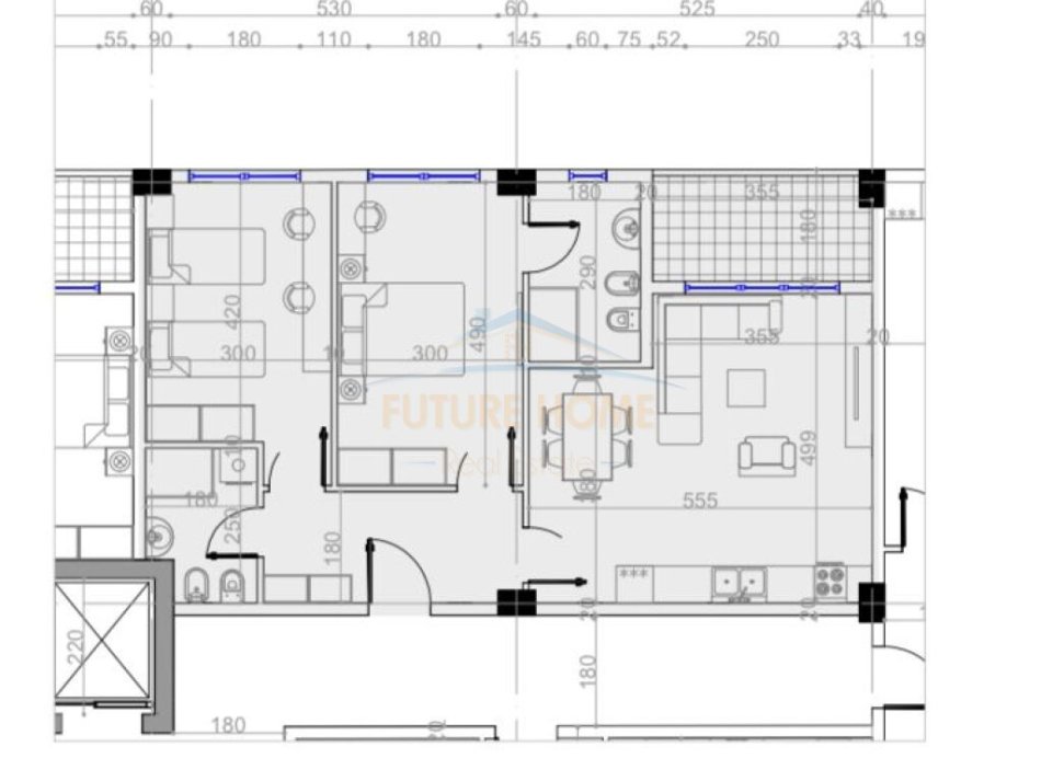 Tirane, shitet apartament 2+1+Ballkon, Kati 4, 86 m² 117,400 € (Unaza e madhe)
