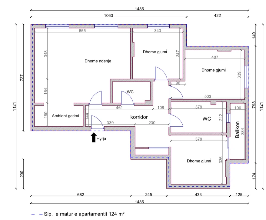 Tirane, shitet apartament 3+1+Ballkon Kati 7, 136 m² 350.000 € (Komuna e parisir)