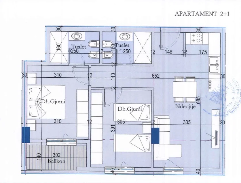 Tirane, shitet apartament 2+1+2+Ballkon , 86 m² 102.270 € (Ish Dogana, Tirana Entry 2)