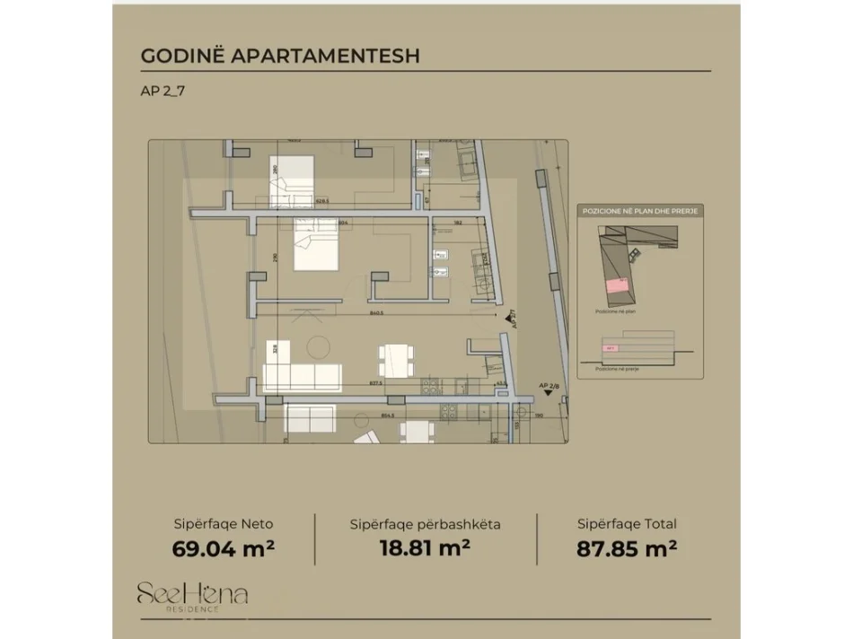 Tirane, shes apartament 1+1+Aneks+Ballkon Kati 3, 92 m² 193.400 € (See Hena)