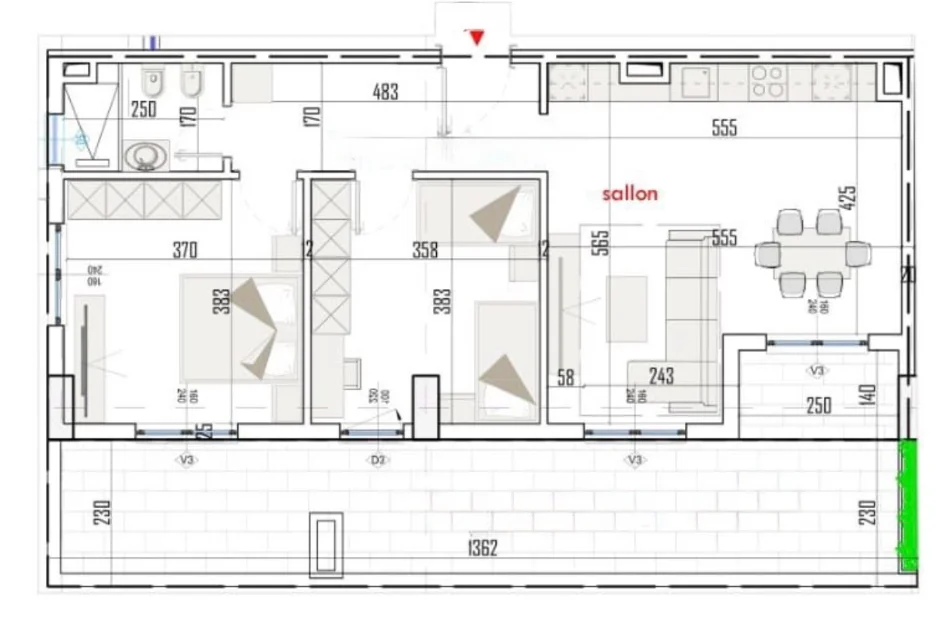 Tirane, shitet apartament+verande | Penthouse 2+1 , 124 m² 125.000 € (Paskuqan, Color Splash Residence)