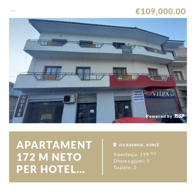 Korce, shes apartament 4+1+BLK Kati 2, 172 m² 109.000 Euro (rrugen 28 Nentori, prane tatimeve dhe ish Bashkise)