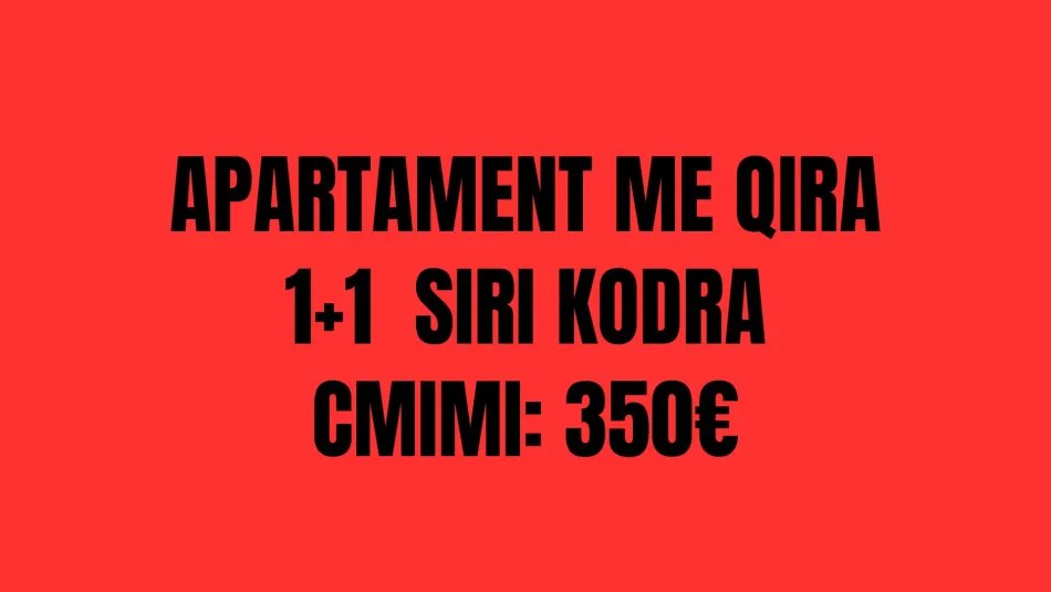 Tirane, jepet me qera apartament 1+1+Ballkon Kati 1, 50 m² 350 € (Siri Kodra)