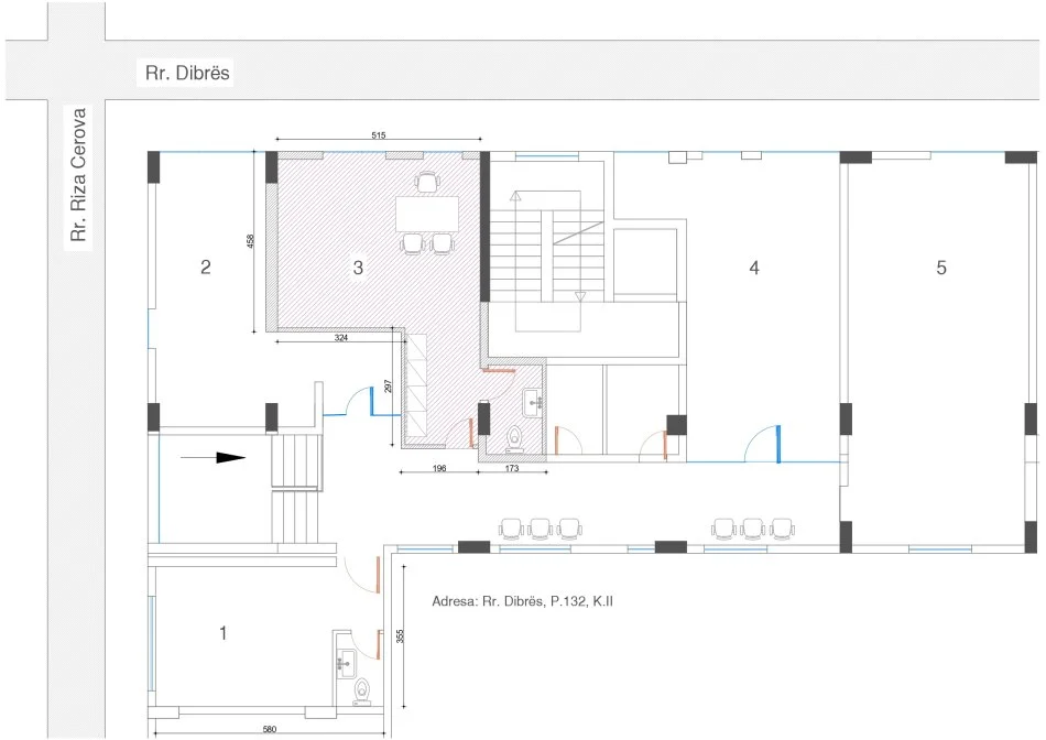 Tirane, shes ambjent biznesi Kati 1, 40 m² (Rruga e Dibres, Pallati 132)