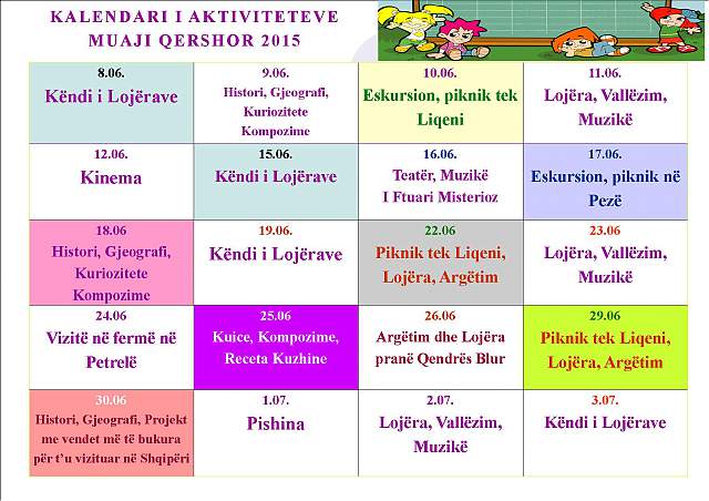 Tirane,  Kamp Veror për Fëmijë 5-12 vjeç
