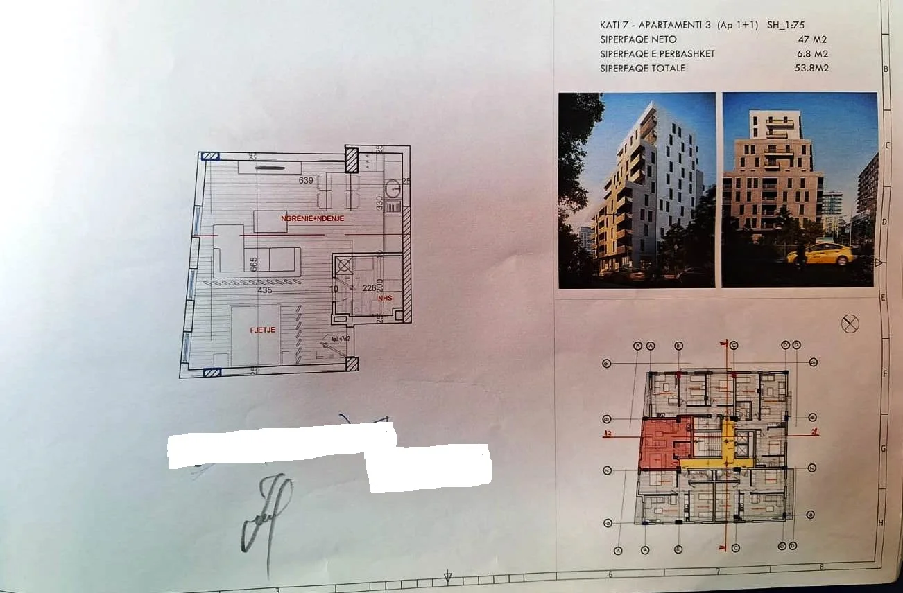 Shitet Super Apartament 1+1 🔷Kati i 7 📍Ruga e Porcelanit, 1700€/m2