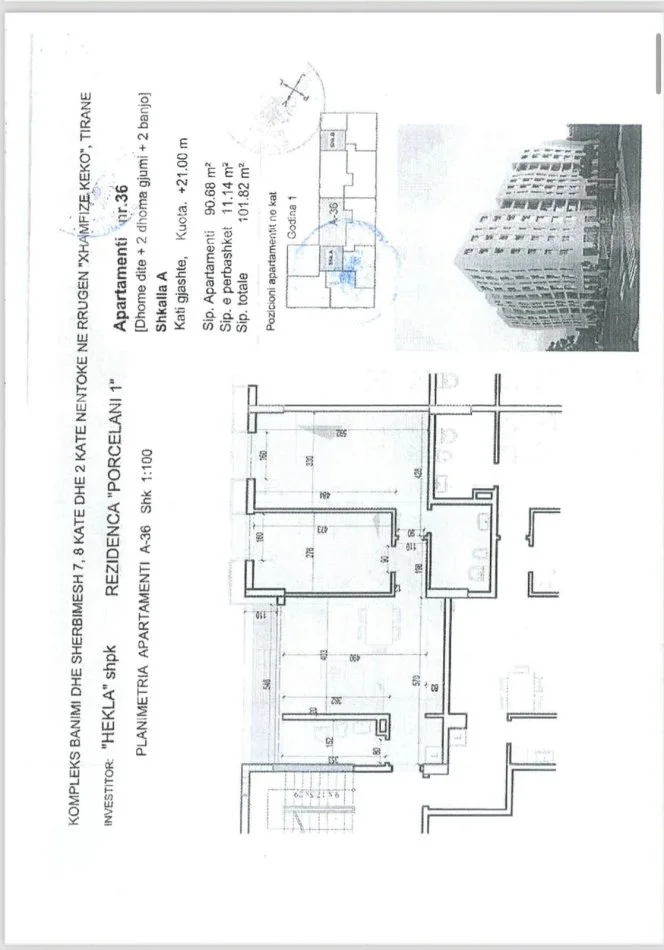 Tirane, shitet apartament 2+1, Kati 6, 
