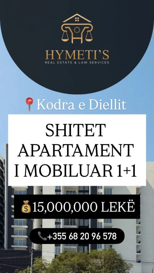 Tirane, shitet apartament 1+1 , 155.000 € (Kodra e Diellit, Tirane)