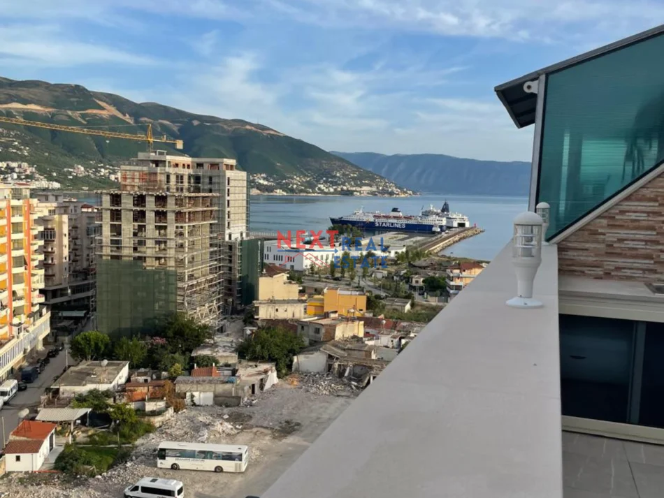 Vlore, jepet me qera apartament+verande | Penthouse 2+1+Ballkon Kati 11, 600 € (PORTI)