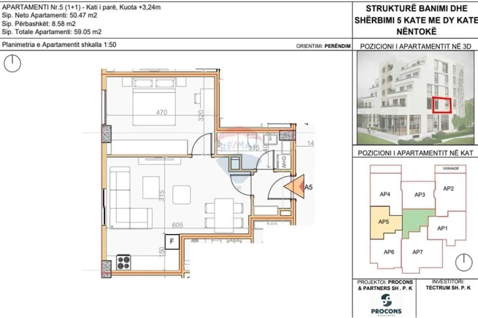 Tirane, shitet apartament , 60 m² 124.999 € 