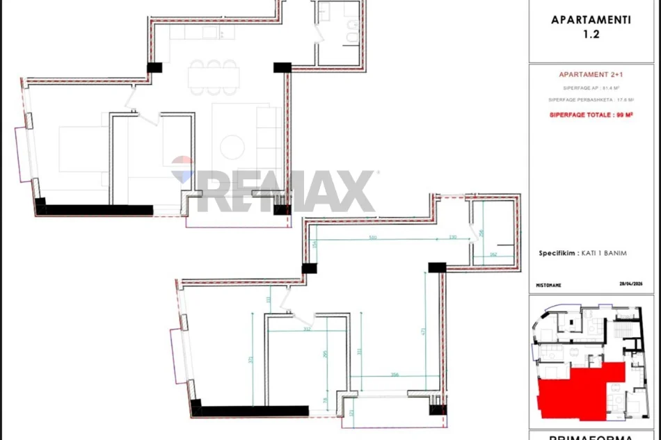 Tirane, shitet apartament , 99 m² 138.600 € 
