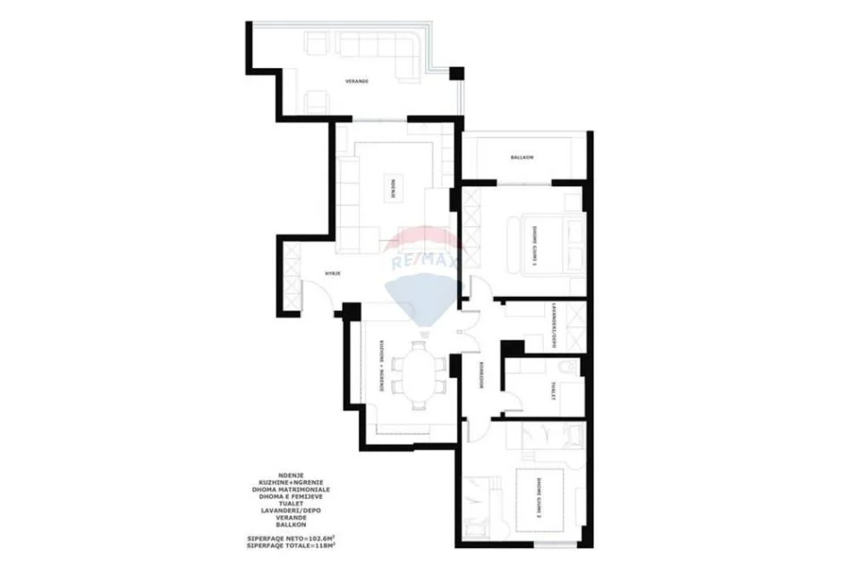 Tirane, shitet apartament 2+1 Kati 5, 118 m² 140.000 € (ID: 530261056-181)