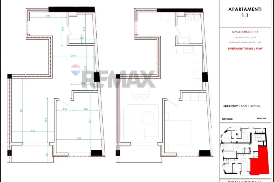 Tirane, shitet apartament , 70 m² 98.000 € 