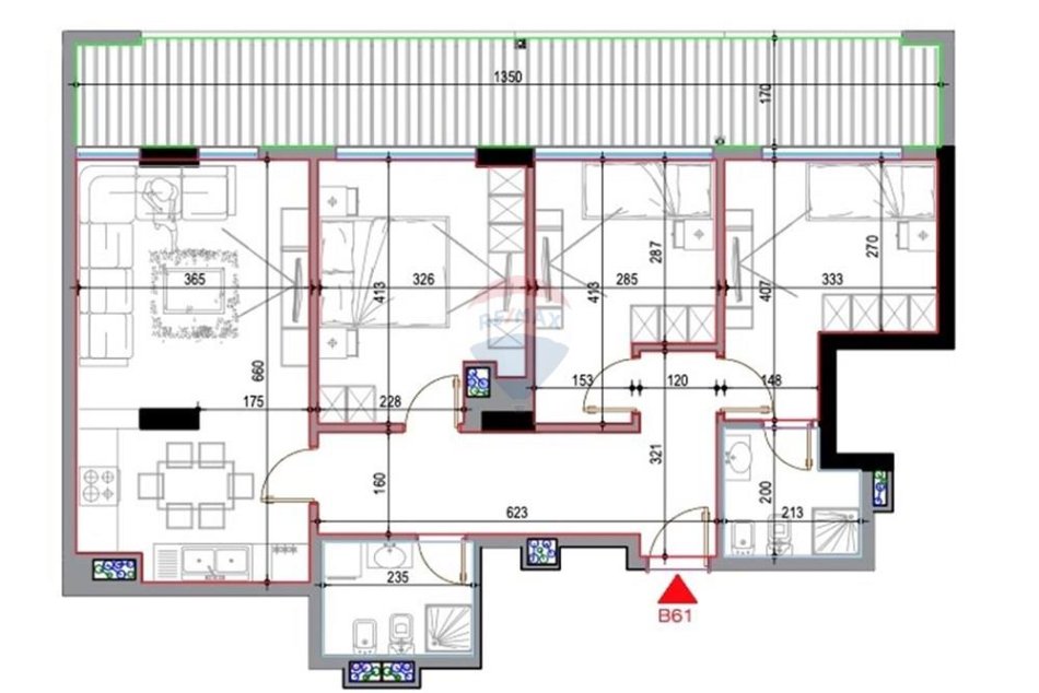 Tirane, shitet apartament 3+1+Ballkon Kati 7, 137 m² 163.440 € 