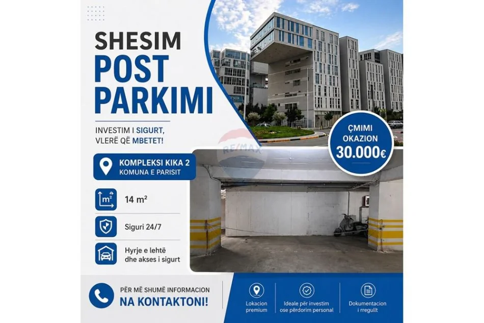 Tirane, shitet garazh | post parkimi , 14 m² 30.000 € 