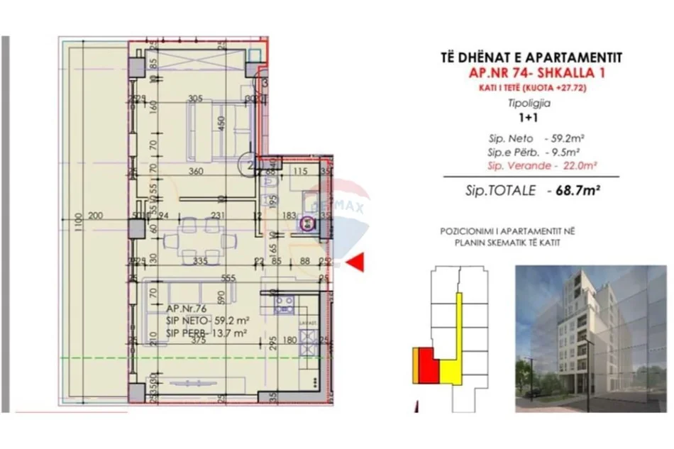 Tirane, shitet apartament , 68 m² 96.800 € 