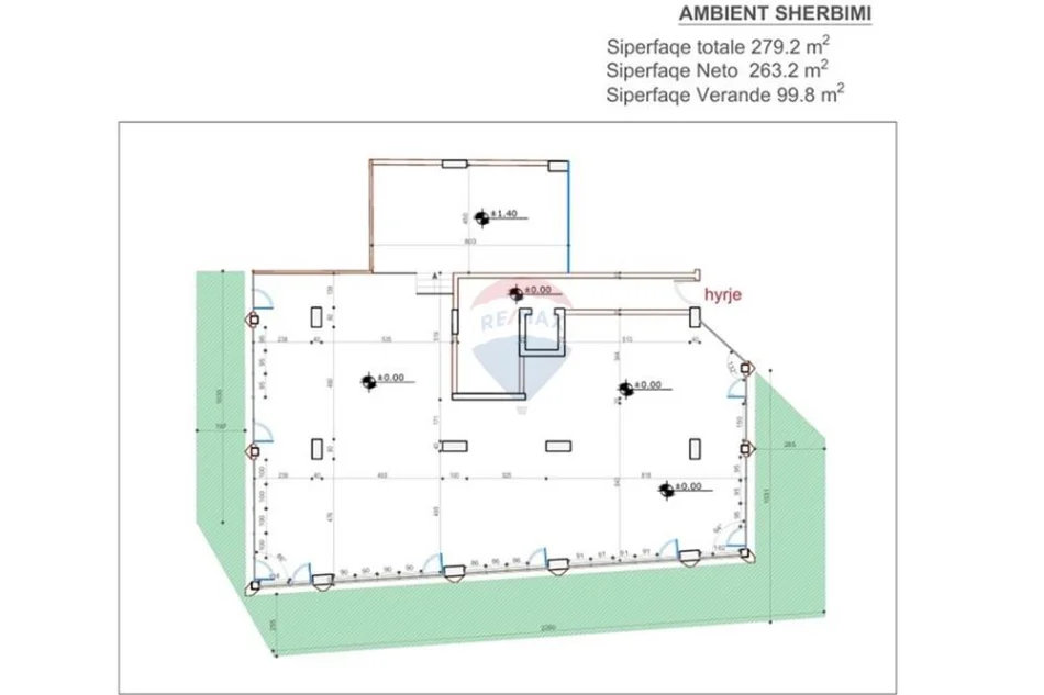 Tirane, jepet me qera Kati 0, 279 m² 5.600 € (ali dem)