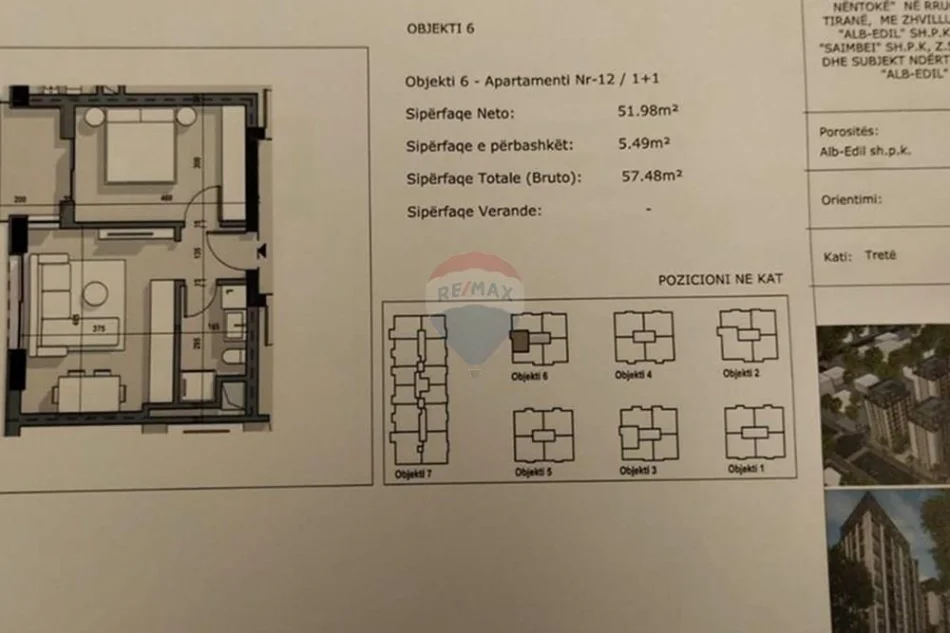 Tirane, shitet apartament , 57 m² 92.002 € 