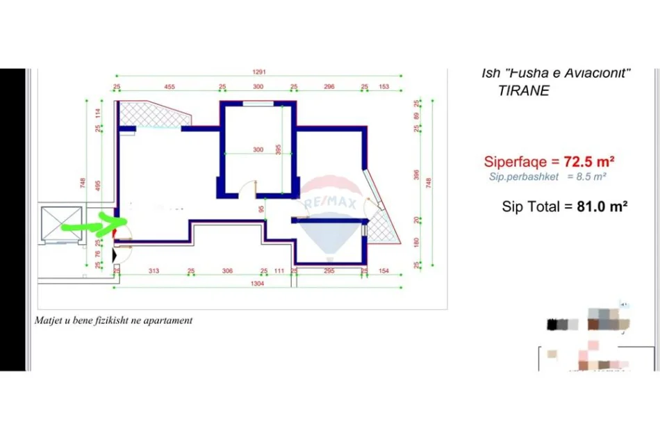 Tirane, shitet apartament , 81 m² 165.000 € (Ish Fusha e Aviacionit)