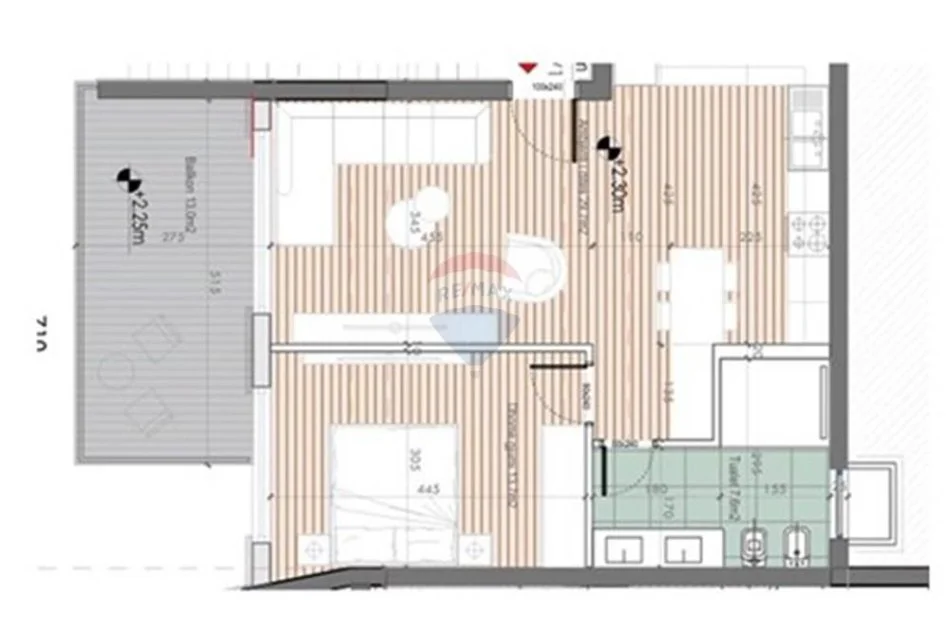 Dhermi - Palase, shitet apartament 1+1+Ballkon , 81 m² 280.000 € 