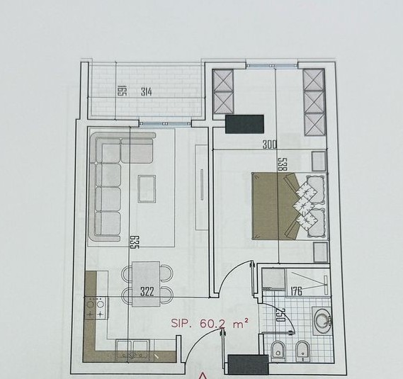 Tirane, shitet apartament 1+1+Ballkon Kati 2, 64 m² 73.404 € (Paskuqan)