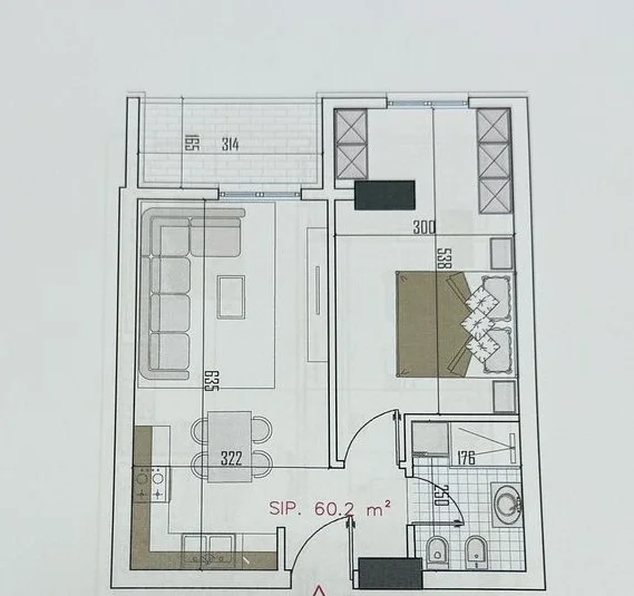 Tirane, shitet 1+1 Kati 2, 64 m² 73.400 € (Monarc Residence)